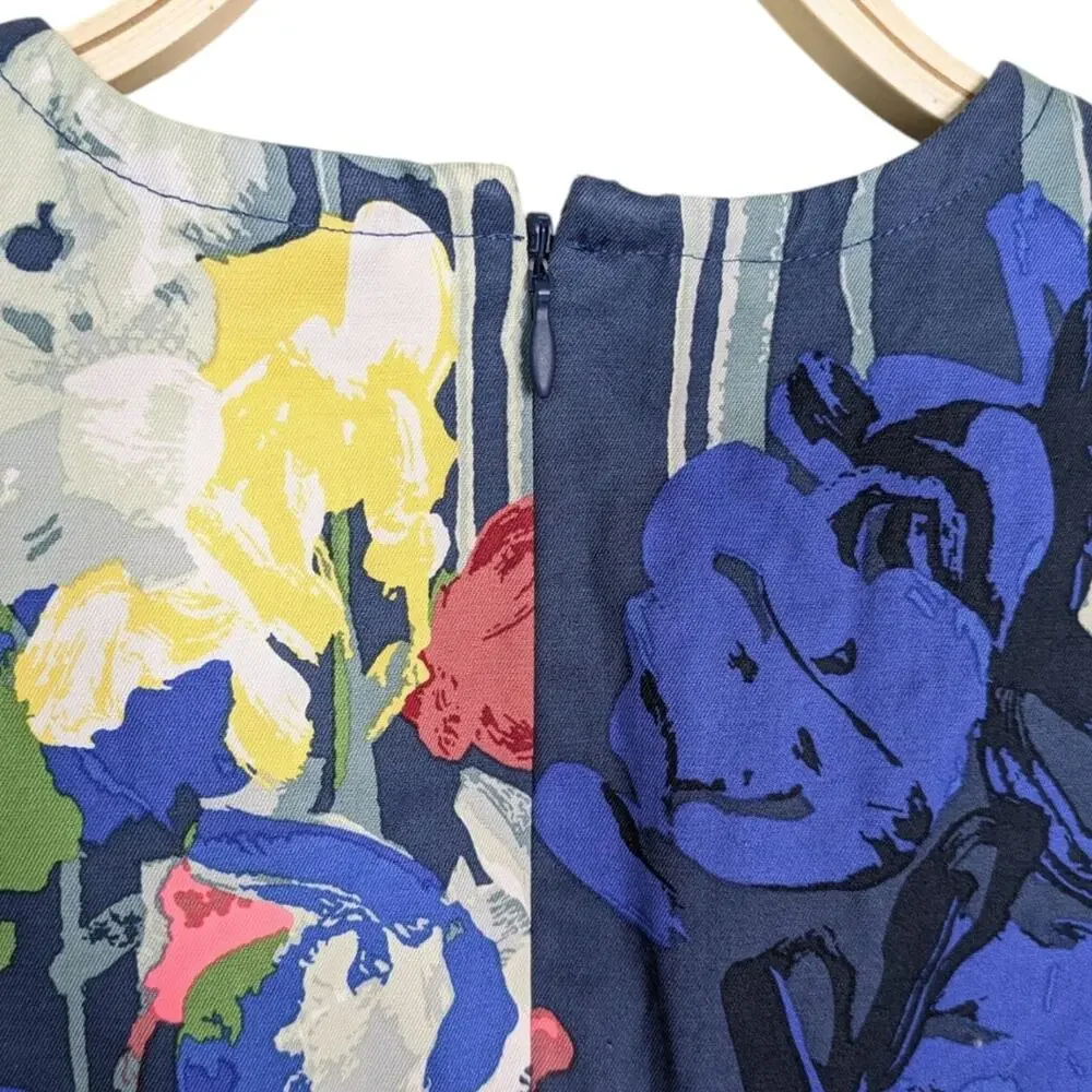 Kate Spade Saturday Watercolor Abstract Floral Dress XS Multicolor Sheath Sleeve